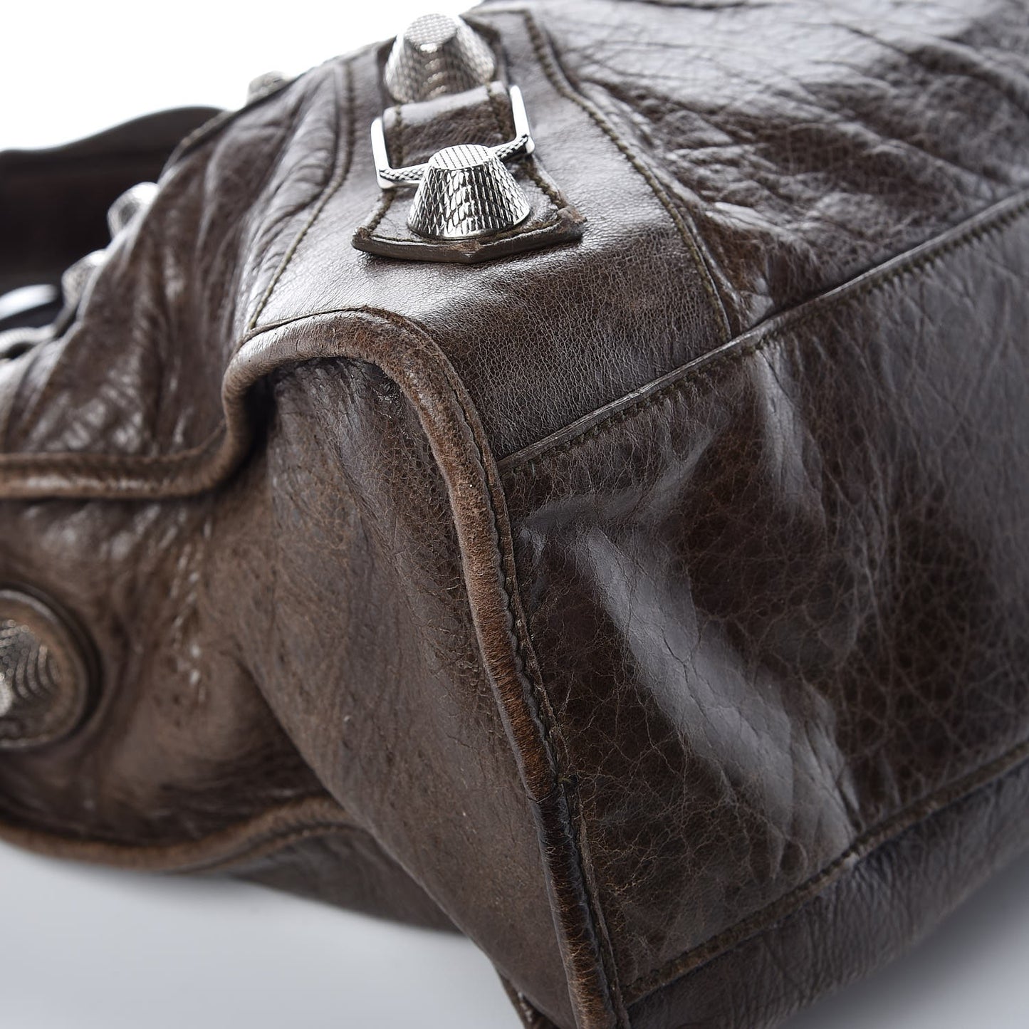 Agneau Giant 21 Silver Hardware City Dark Brown