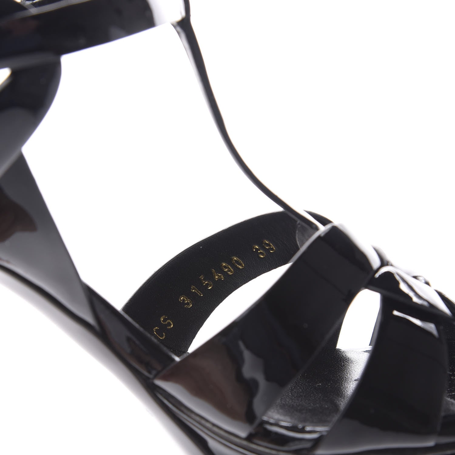 Saint Laurent Patent Tribute 75 Platform Sandals 39 Black 9 of 10