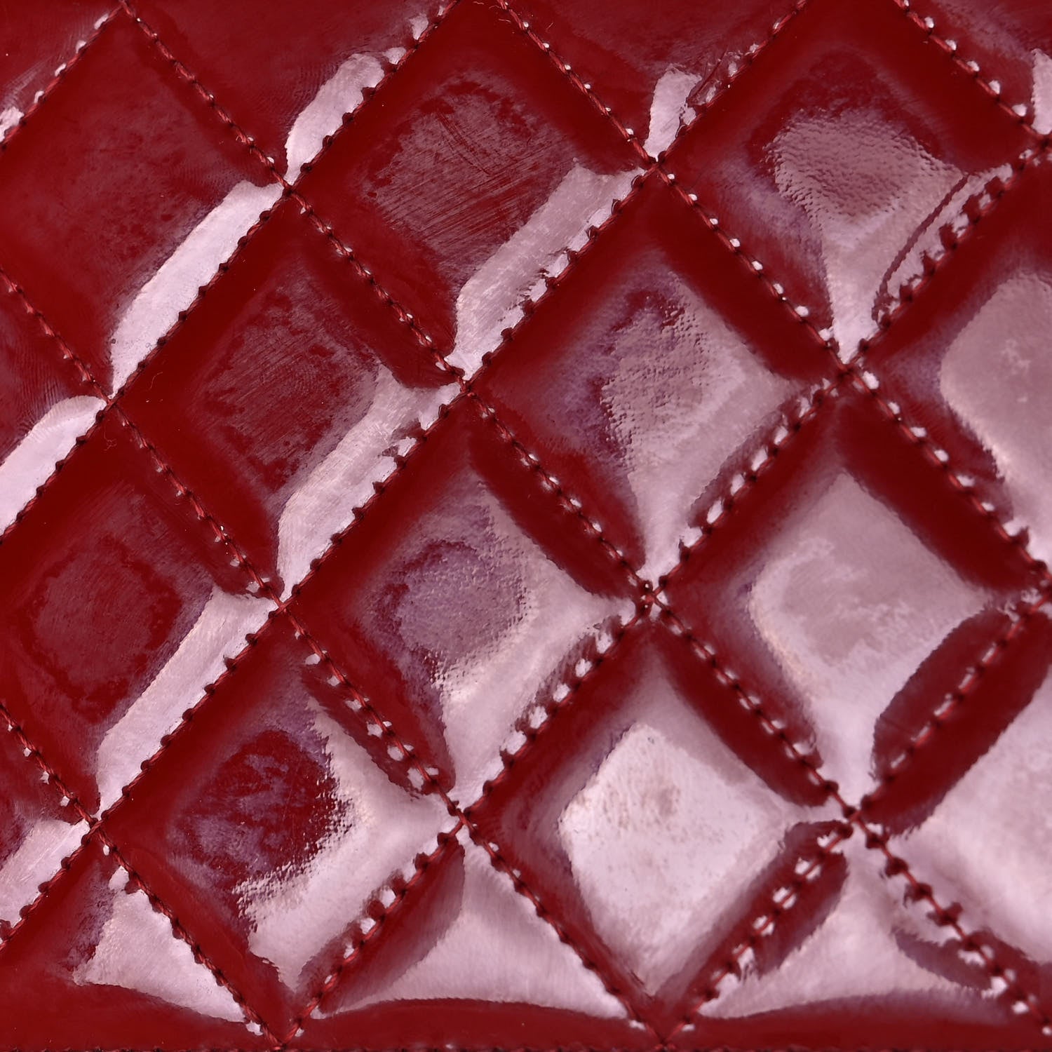 Chanel Patent Quilted Brilliant Yen Wallet Red 13 of 14
