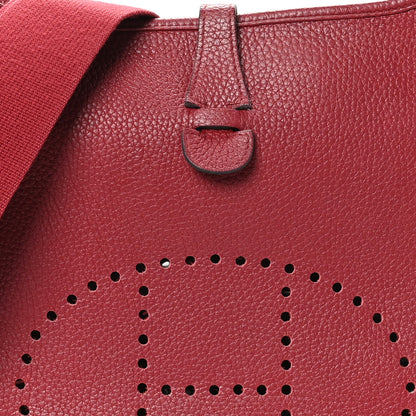 Hermes Taurillon Clemence Evelyne III PM Rouge Grenat 8 of 10