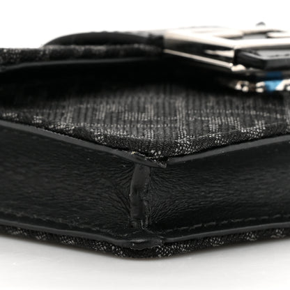 Fendi Recycled Fabric Jacquard Vitello Cover Micro FF Micro Flat Baguette Asfalto 10 of 11