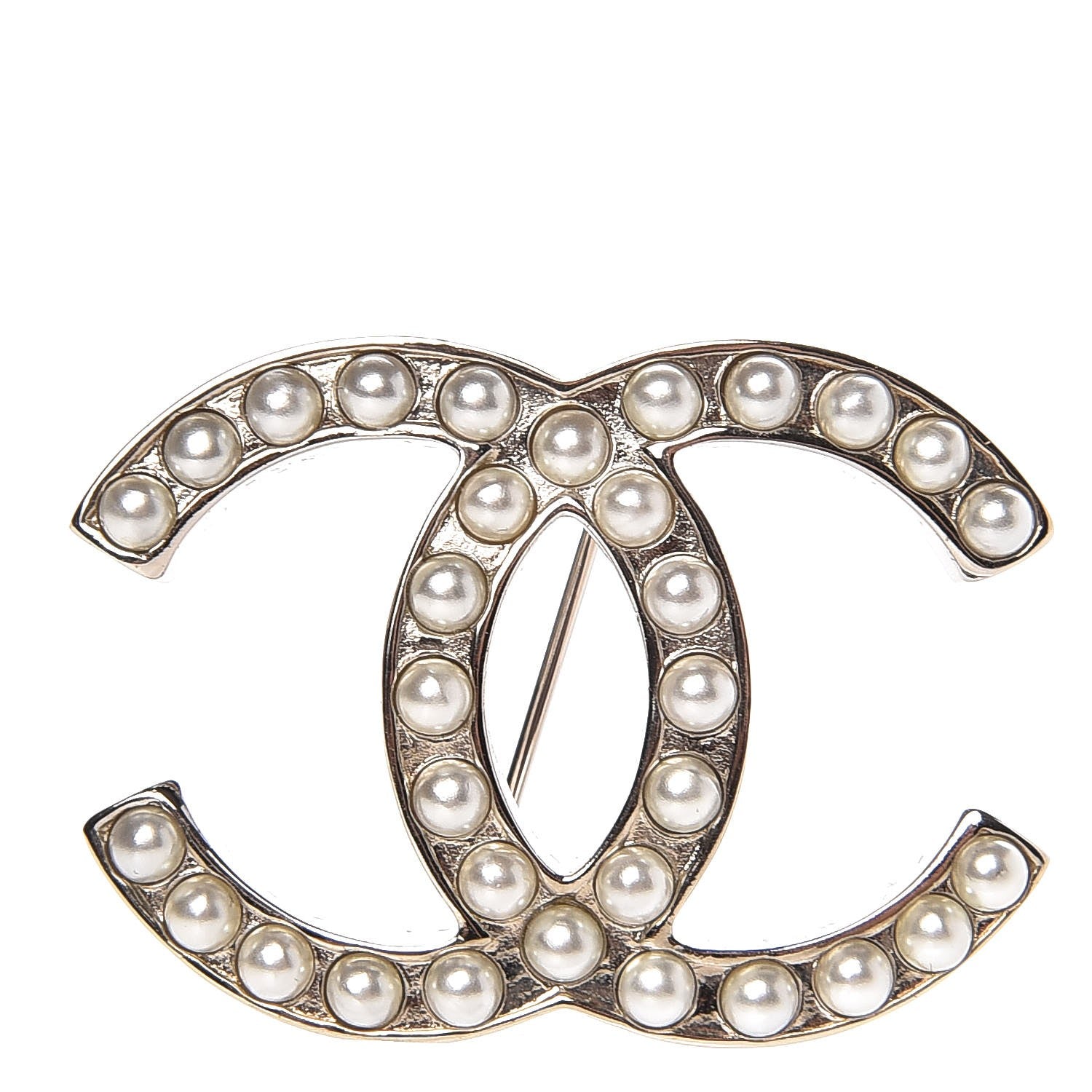 Chanel Pearl CC Brooch Silver 1 of 4