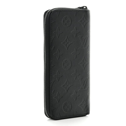 Louis Vuitton Calfskin Monogram Shadow Vertical Zippy Wallet Black 3 of 6