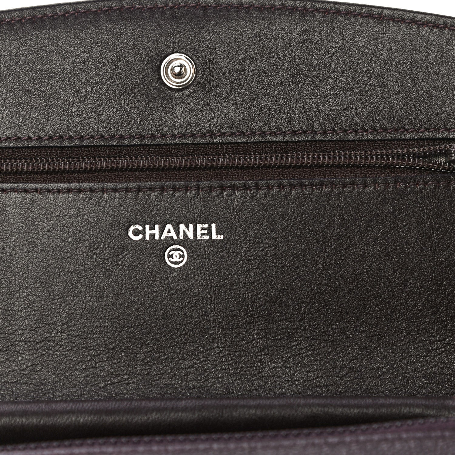 Chanel Caviar Sevruga Wallet On Chain WOC Plum 11 of 11