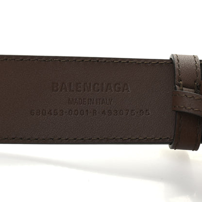 Gucci X BALENCIAGA BB Supreme Monogram 40mm Belt 95 38 Beige Ebony Dark Brown 4 of 6