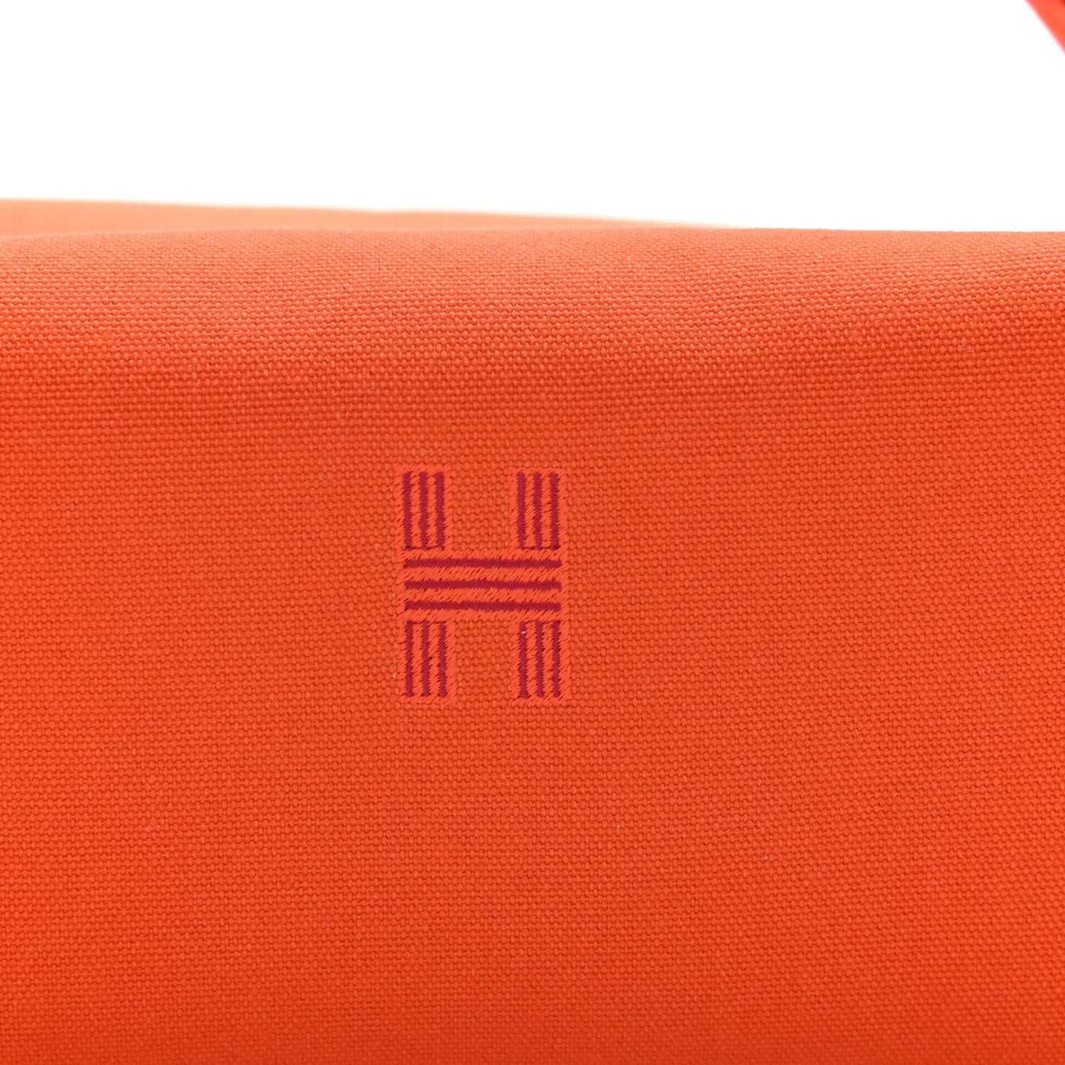 Hermes Canvas Large Bride-A-Brac Pouch Orange Feu Burgundy 7 of 9