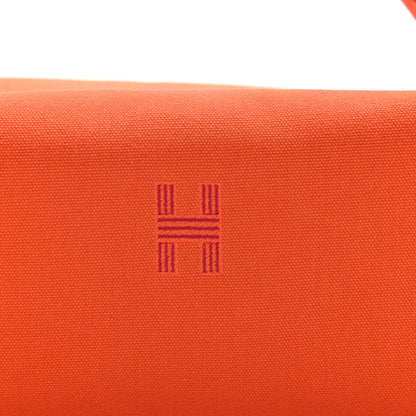 Hermes Canvas Large Bride-A-Brac Pouch Orange Feu Burgundy 7 of 9