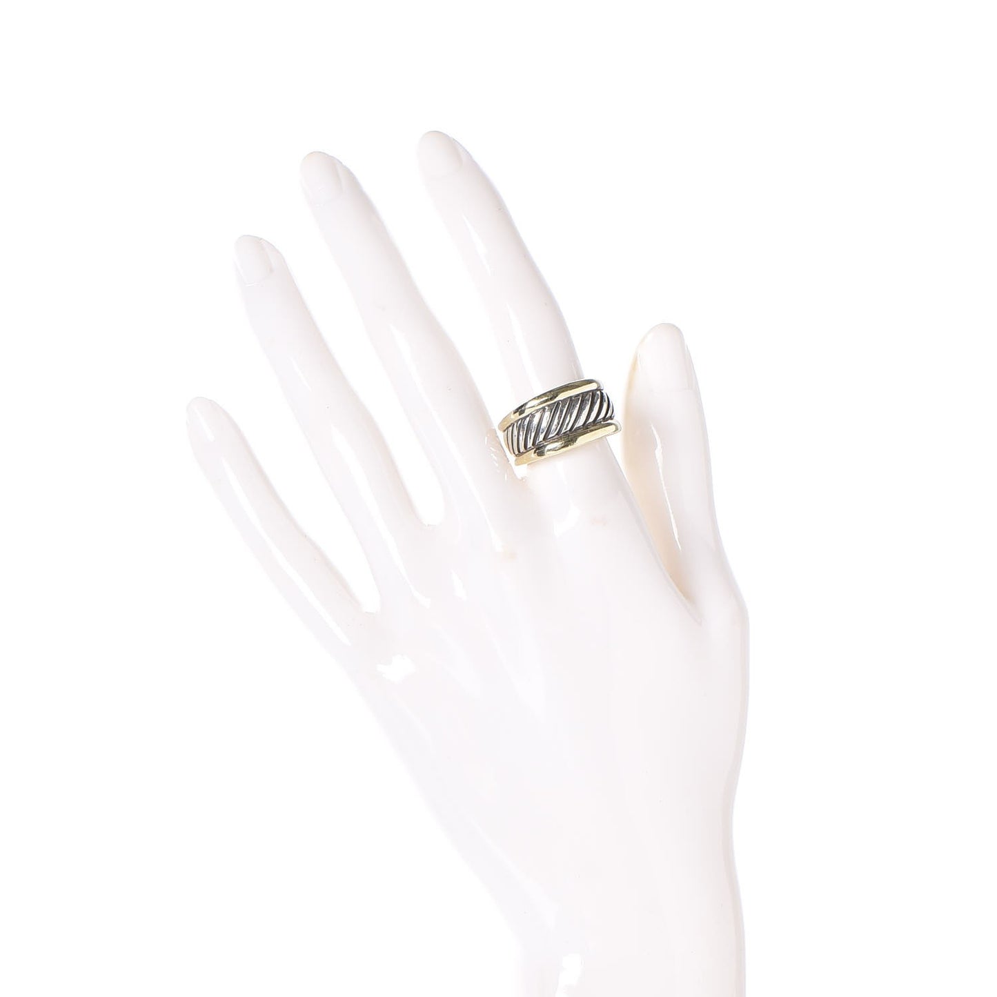 Sterling Silver 14K Gold 12mm Thoroughbred Ring 53.5 6.5