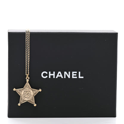 Chanel Metal Paris Dallas CC Star Pendant Necklace Gold 7 of 7
