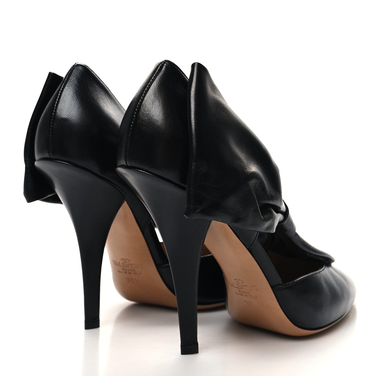 Valentino Garavani Nappa Bow Pointed Toe 85mm Pumps 38.5 Black 4 of 7