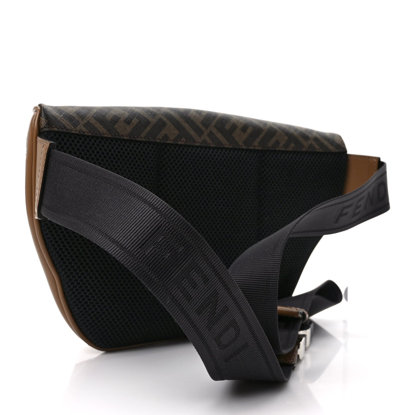 Glazed Fabric Vitello Cover FF 1974 Diagonal Bi-Color Belt Bag Tobacco Moro Sand Black