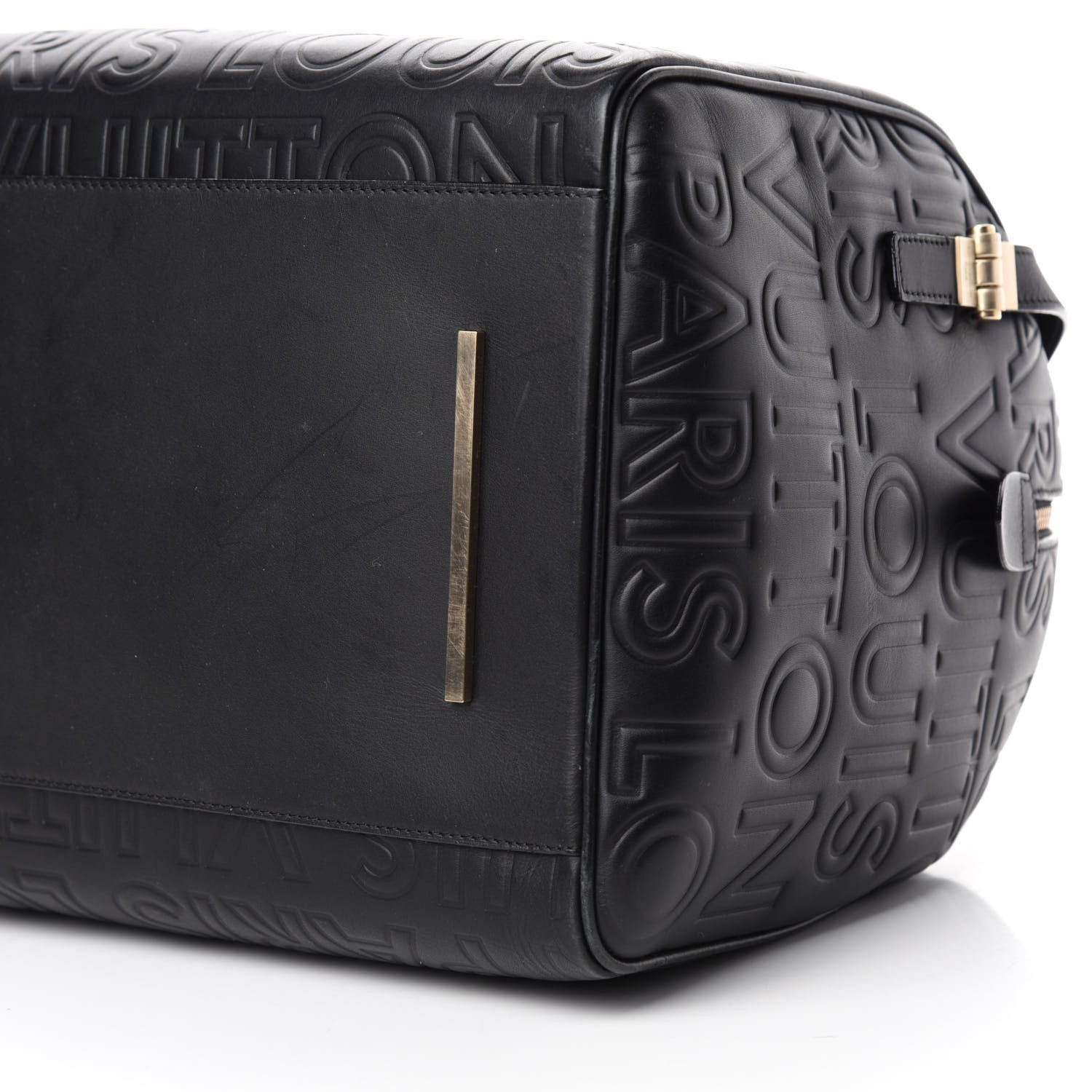 Louis Vuitton Calfskin Embossed Speedy Cube 30 Black 7 of 10