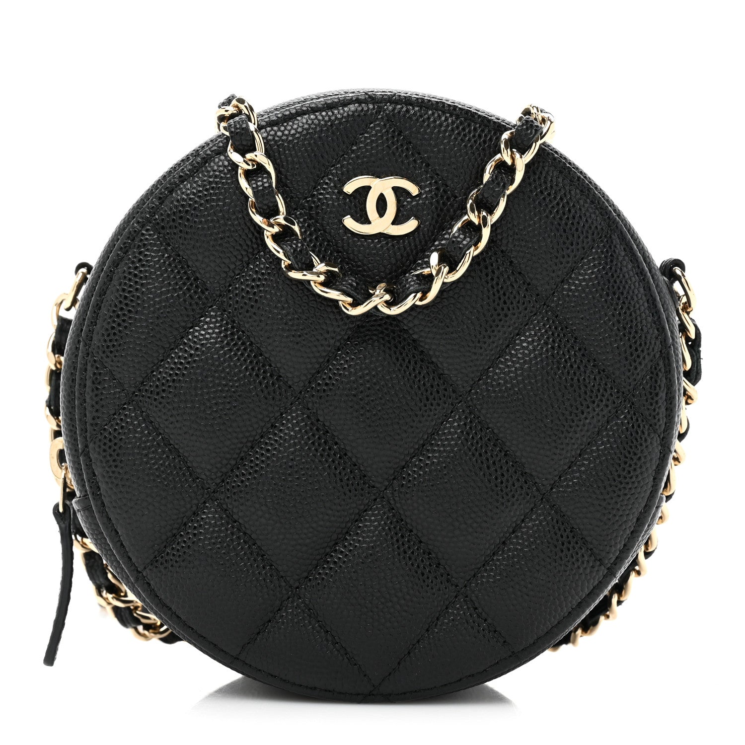 Chanel Caviar Quilted Round Clutch With Chain Black 1 of 9