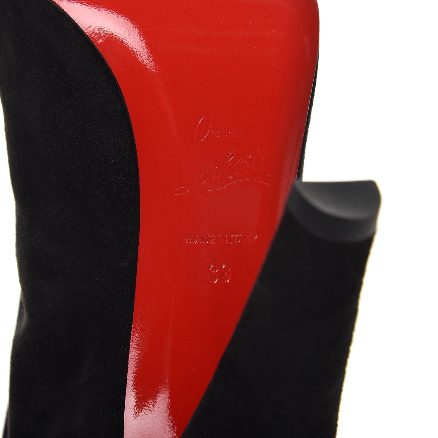 Christian Louboutin Suede Crepe Satin Velvet Kristofa 100 Booties 39 Black 6 of 7