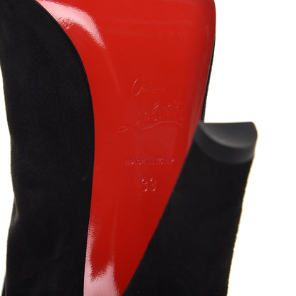Christian Louboutin Suede Crepe Satin Velvet Kristofa 100 Booties 39 Black 6 of 7