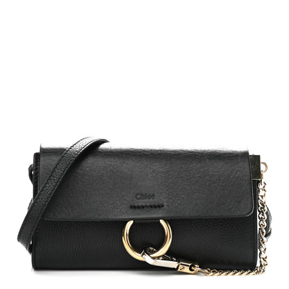Chloe Grained Calfskin Lambskin Small Faye Shoulder Bag Black 1 of 9