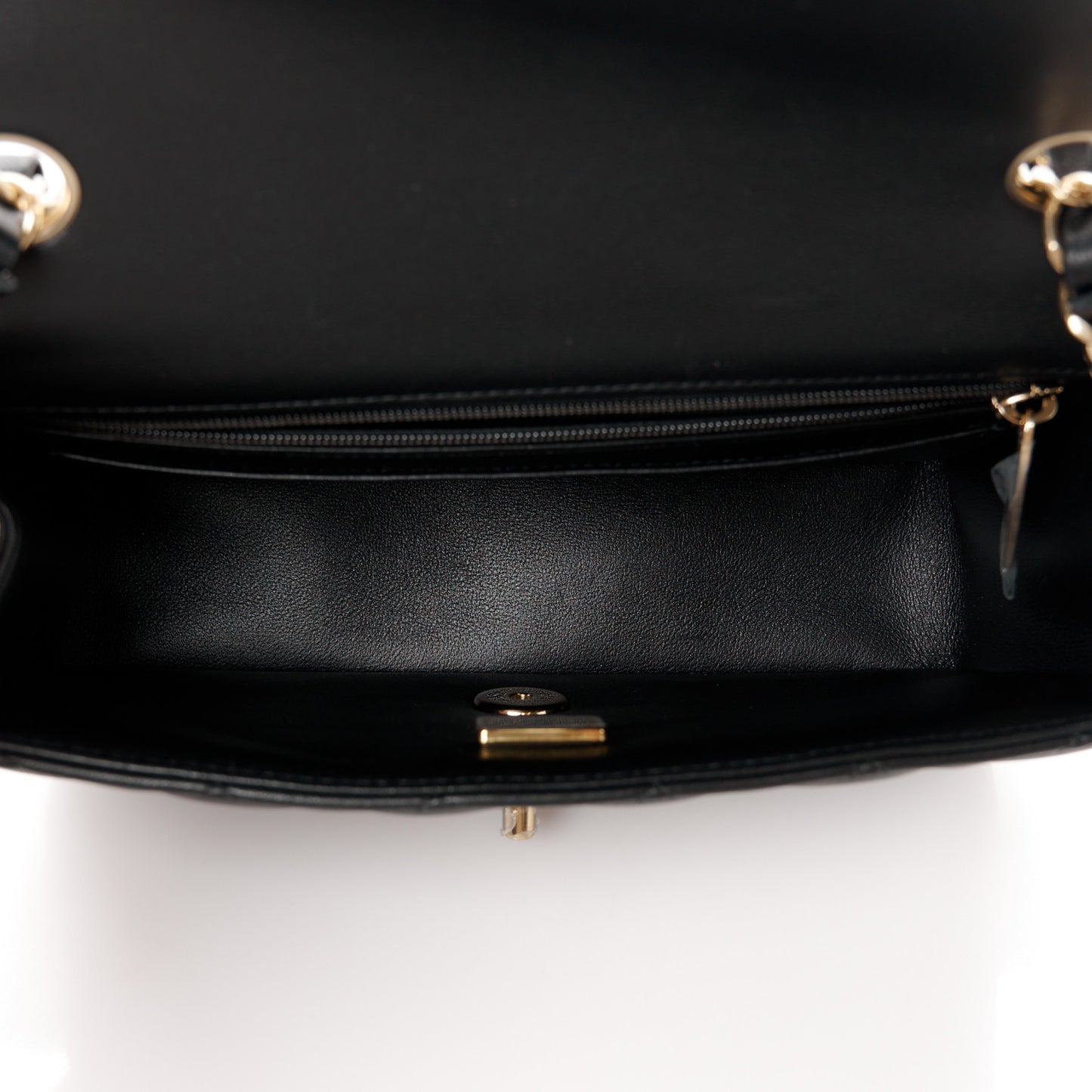 Lambskin Quilted Mini Rectangular Flap Black