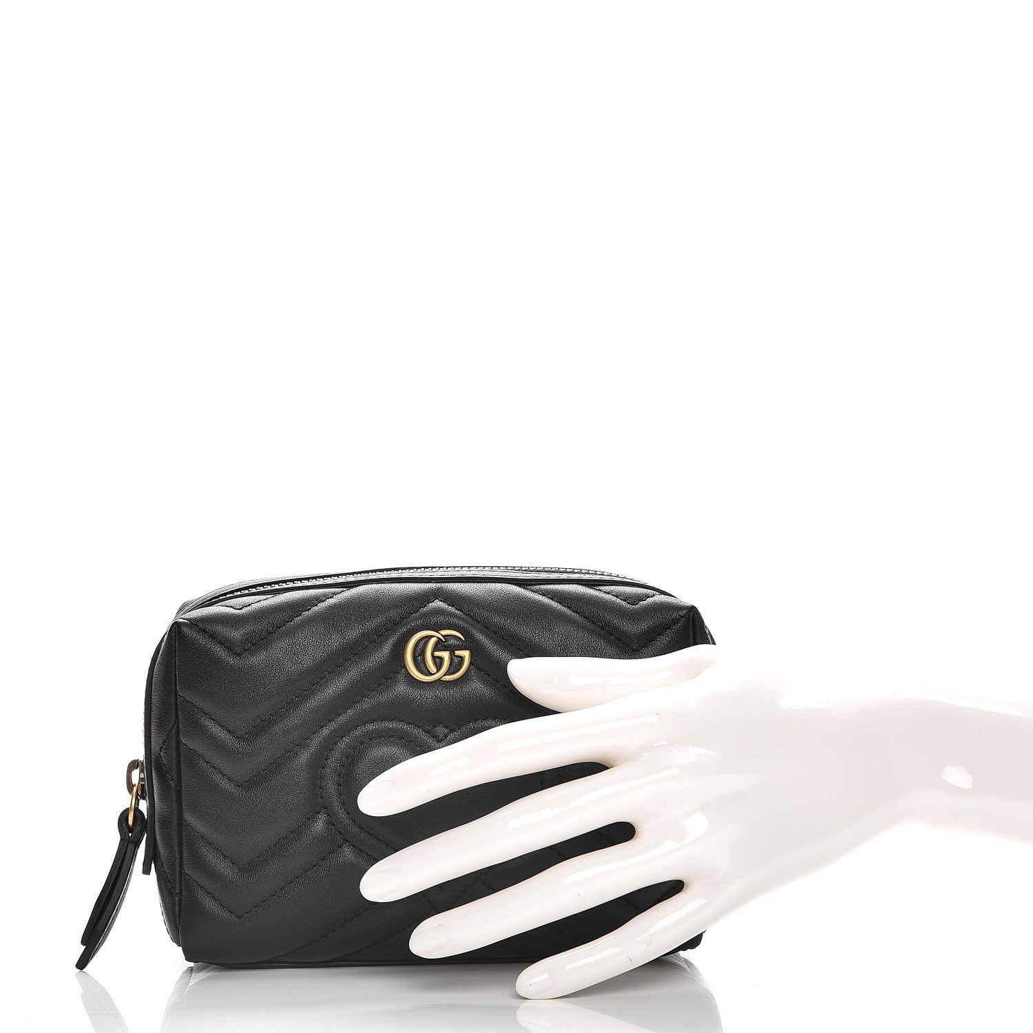 Gucci Calfskin Matelasse GG Marmont Cosmetic Case Black 2 of 8