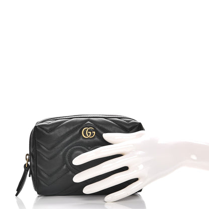 Gucci Calfskin Matelasse GG Marmont Cosmetic Case Black 2 of 8