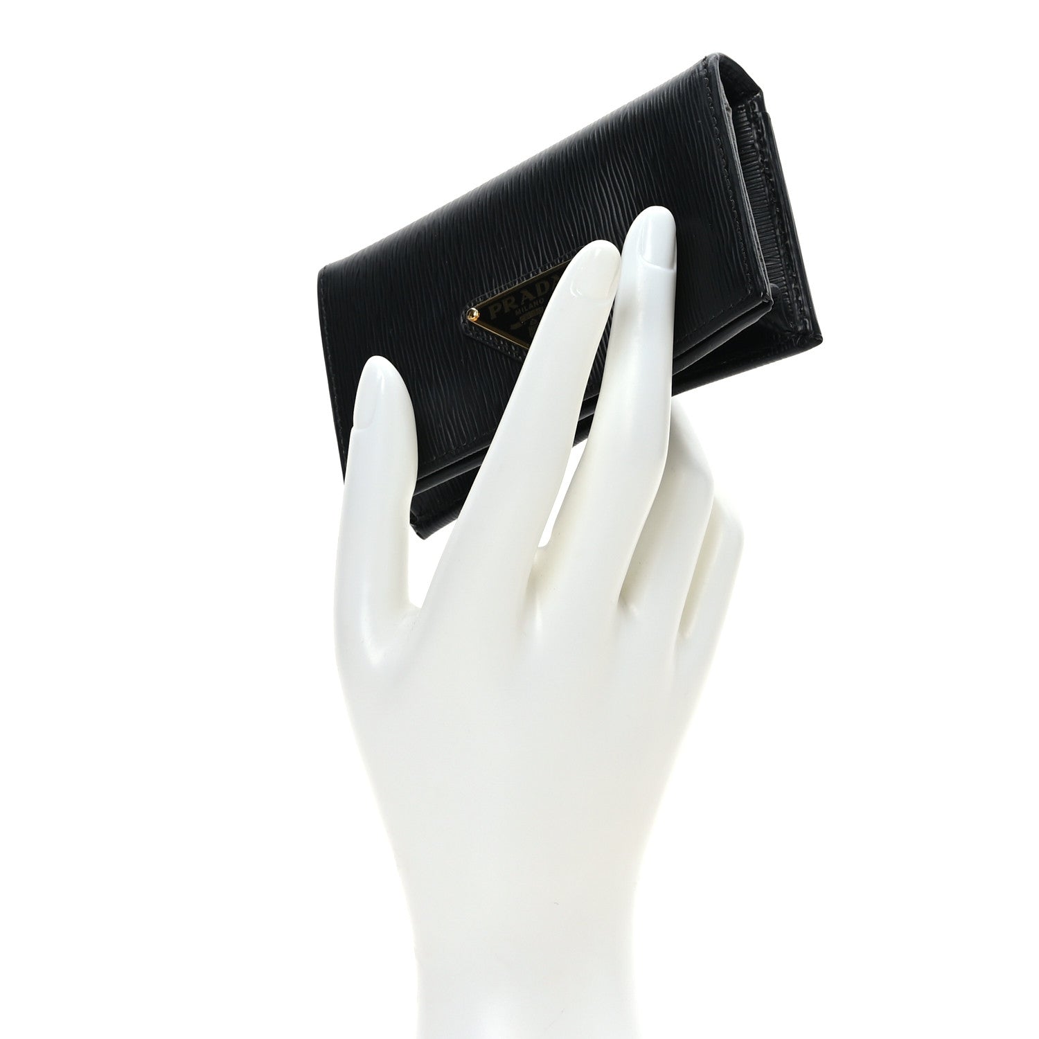 Prada Vitello Move Triangle Logo Card Holder Black 2 of 9