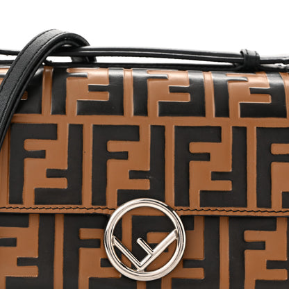 Fendi Vitello Dolce F is Fendi FF Embossed Micro Double Baguette Tobacco Black 8 of 12