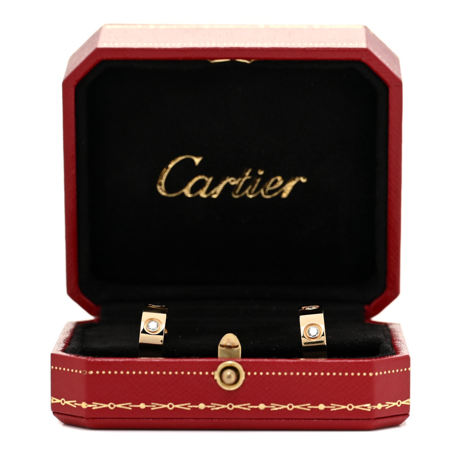 Cartier 18K Yellow Gold 6 Diamond 5.5mm LOVE French Clip Hoop Earrings 6 of 6