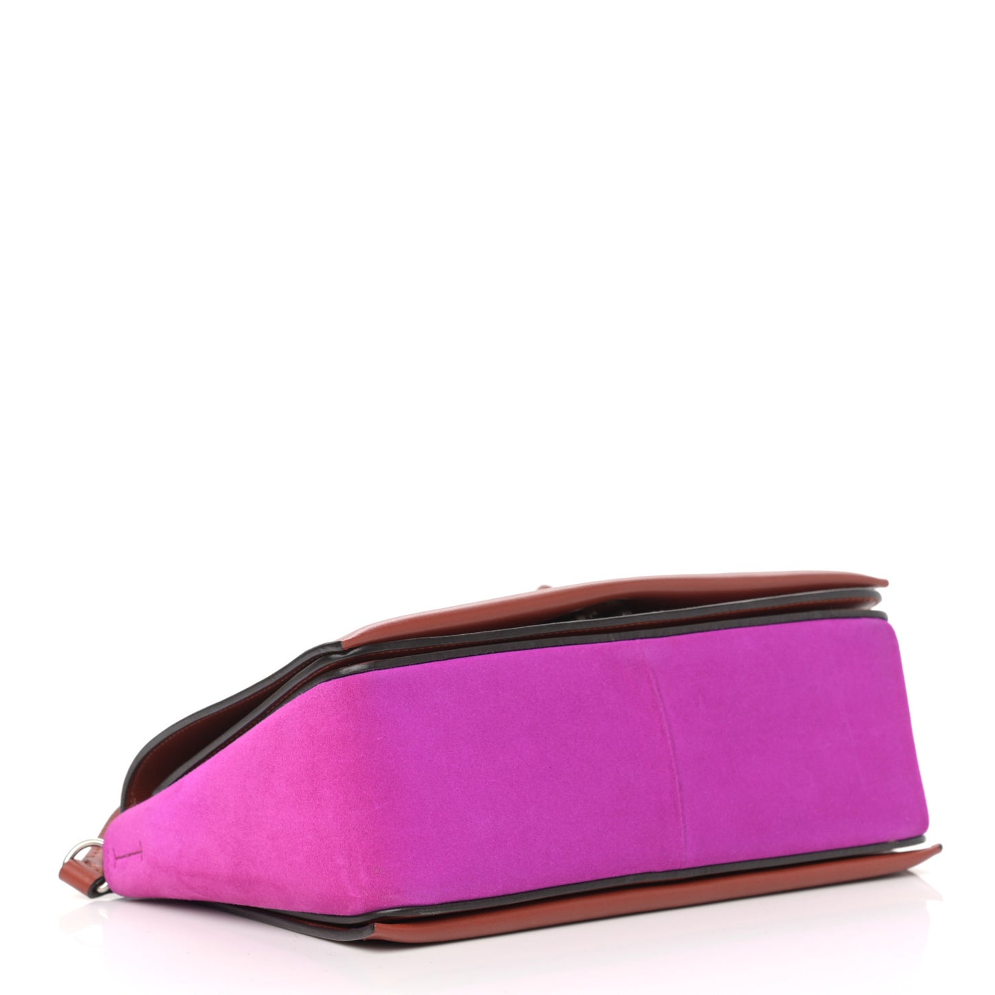 Suede Calfskin Medium Frame Shoulder Bag Brick