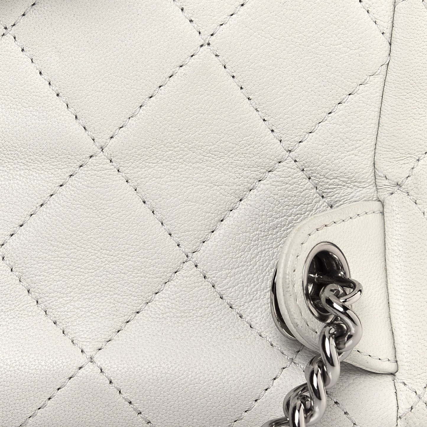 Lambskin Quilted Metallic Bubble Backpack White