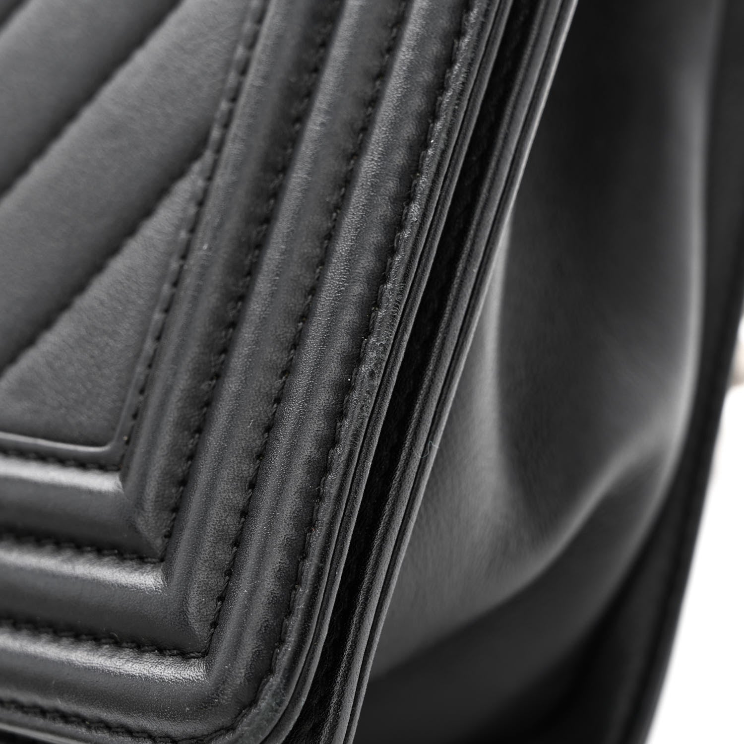 Chanel Calfskin Chevron Quilted Medium Boy Flap Black 11 of 12