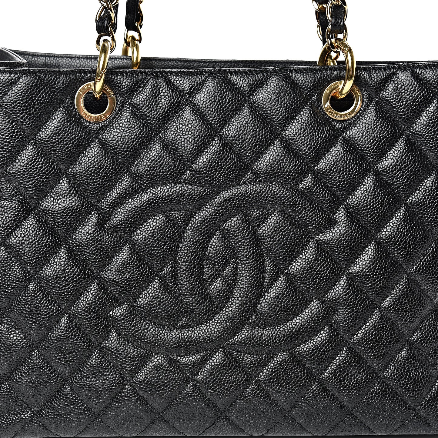 Caviar Quilted Grand Shopping Tote GST Black