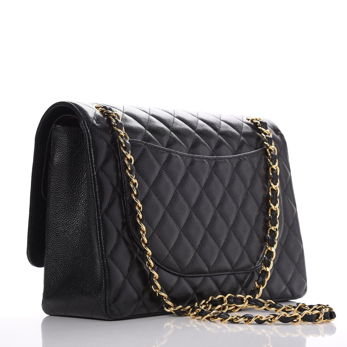 Caviar Quilted Maxi Double Flap Black