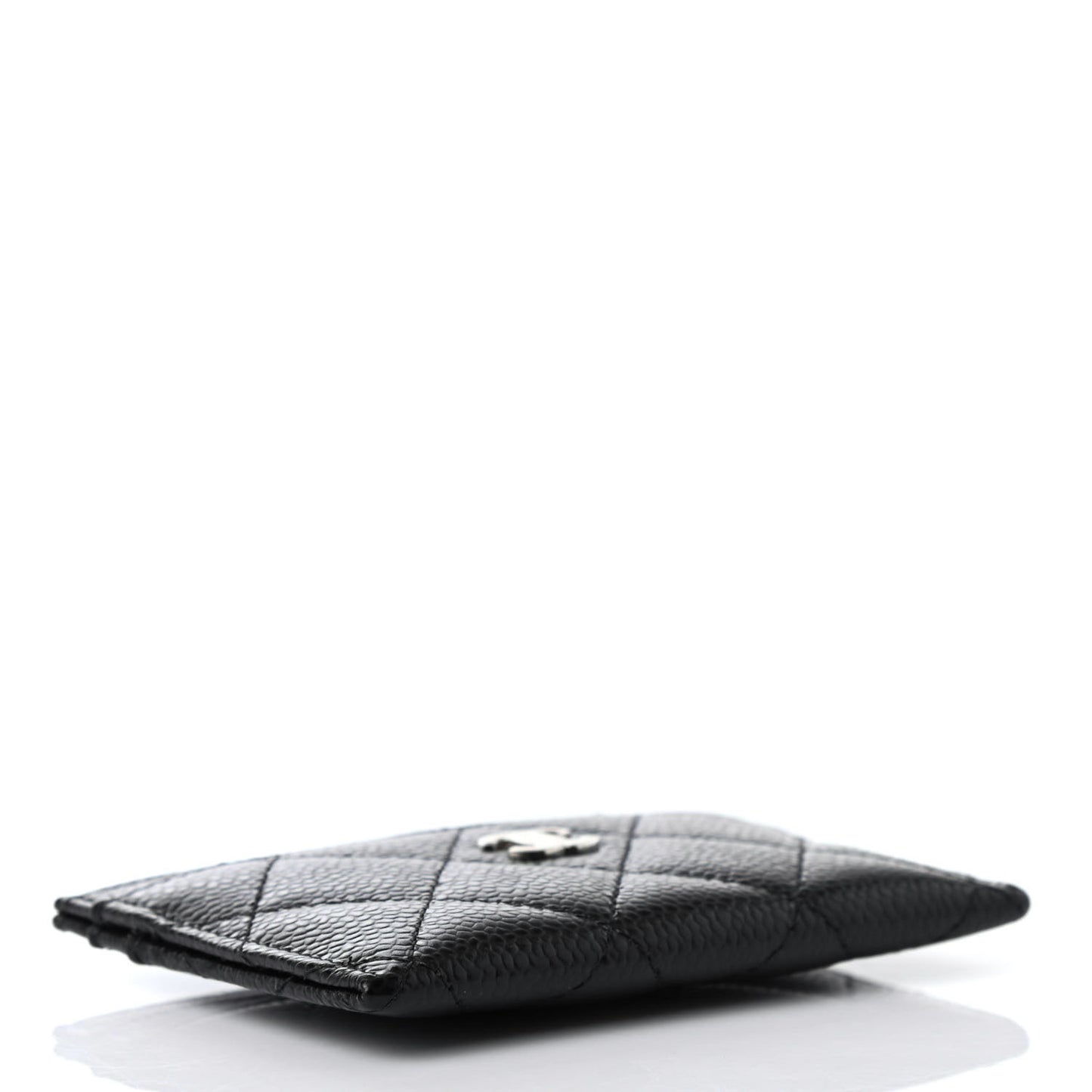 Caviar Quilted Card Holder Black