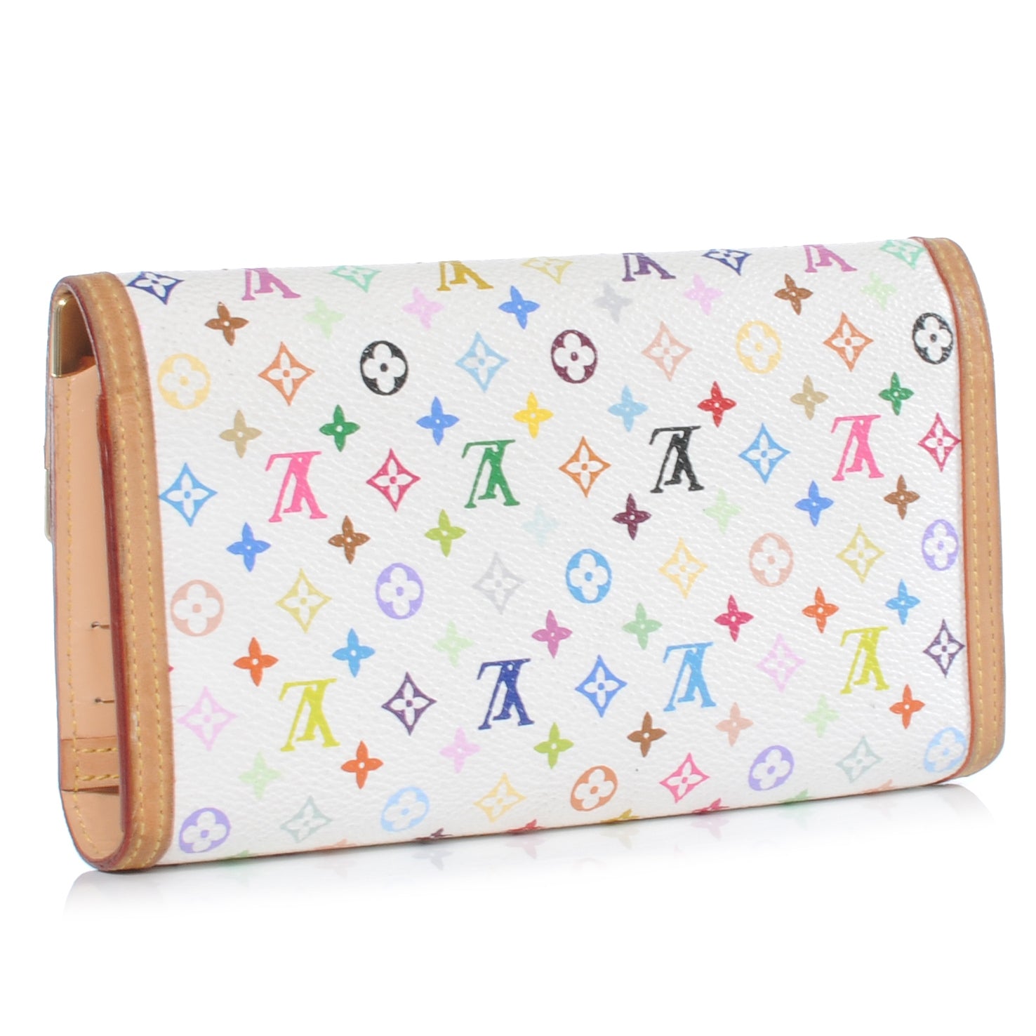 Louis Vuitton Monogram Multicolor Porte Tresor International Wallet White 3 of 7