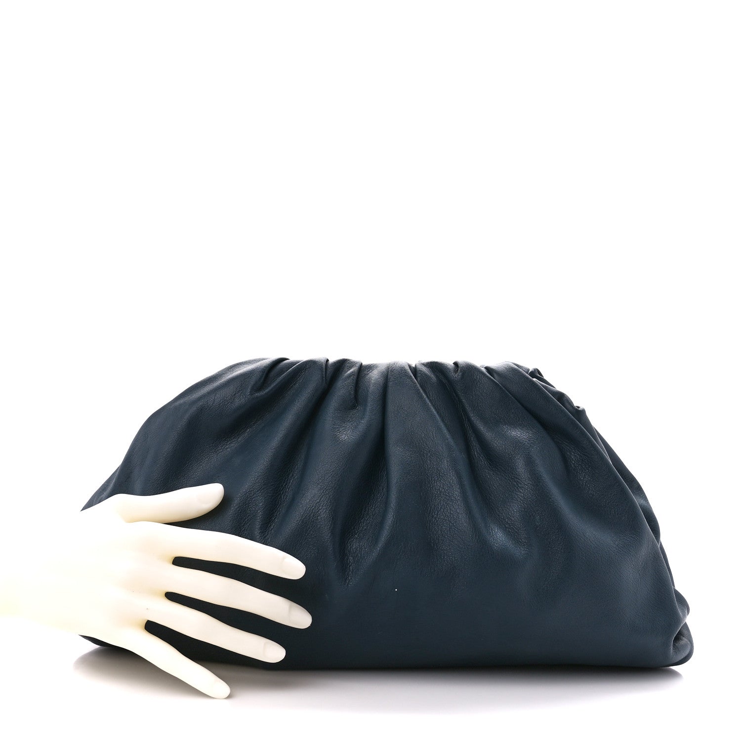 Bottega Veneta Smooth Butter Calf The Pouch Oversized Clutch Deep Blue 2 of 11