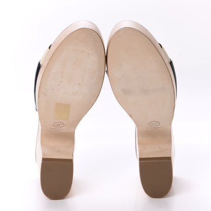 Chanel Patent Calfskin Wood CC Mules 39.5 Black Ivory 5 of 10
