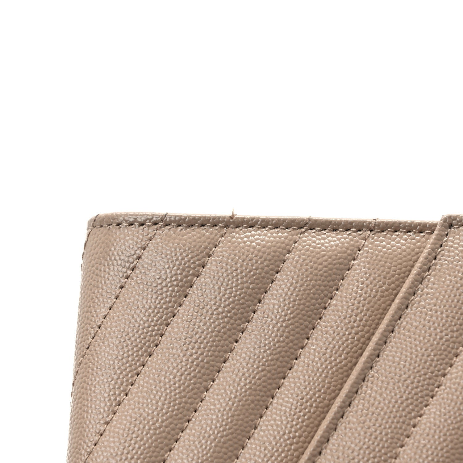 Saint Laurent Grain De Poudre Matelasse Chevron Monogram Envelope Clutch Dark Beige 10 of 10