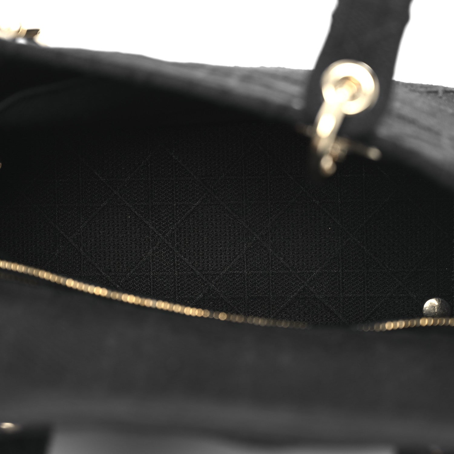 Christian Dior Canvas Embroidered Cannage Medium Lady D-Lite Black 5 of 12