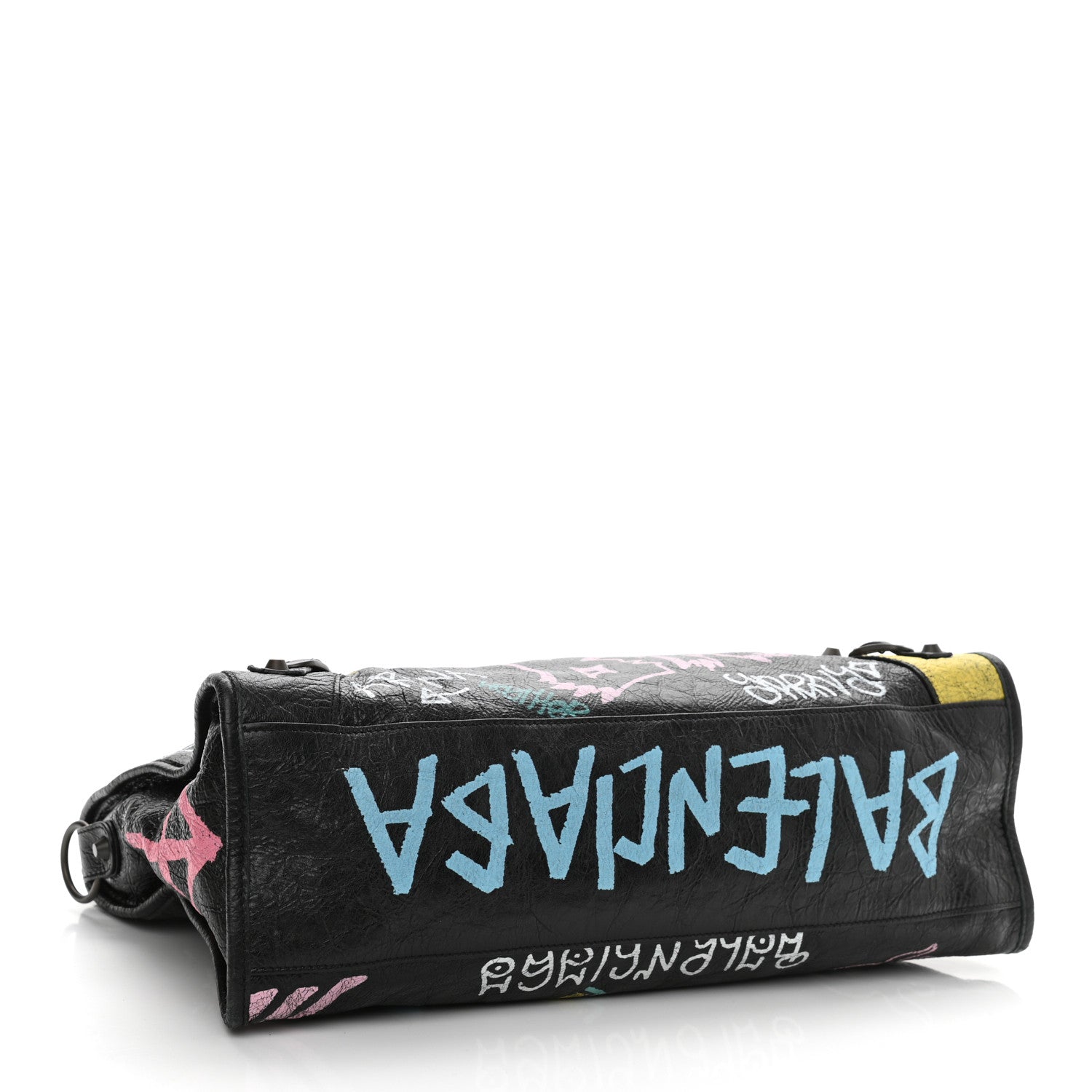 Balenciaga Agneau Graffiti All Over Classic Hardware City Black Multicolor 4 of 10
