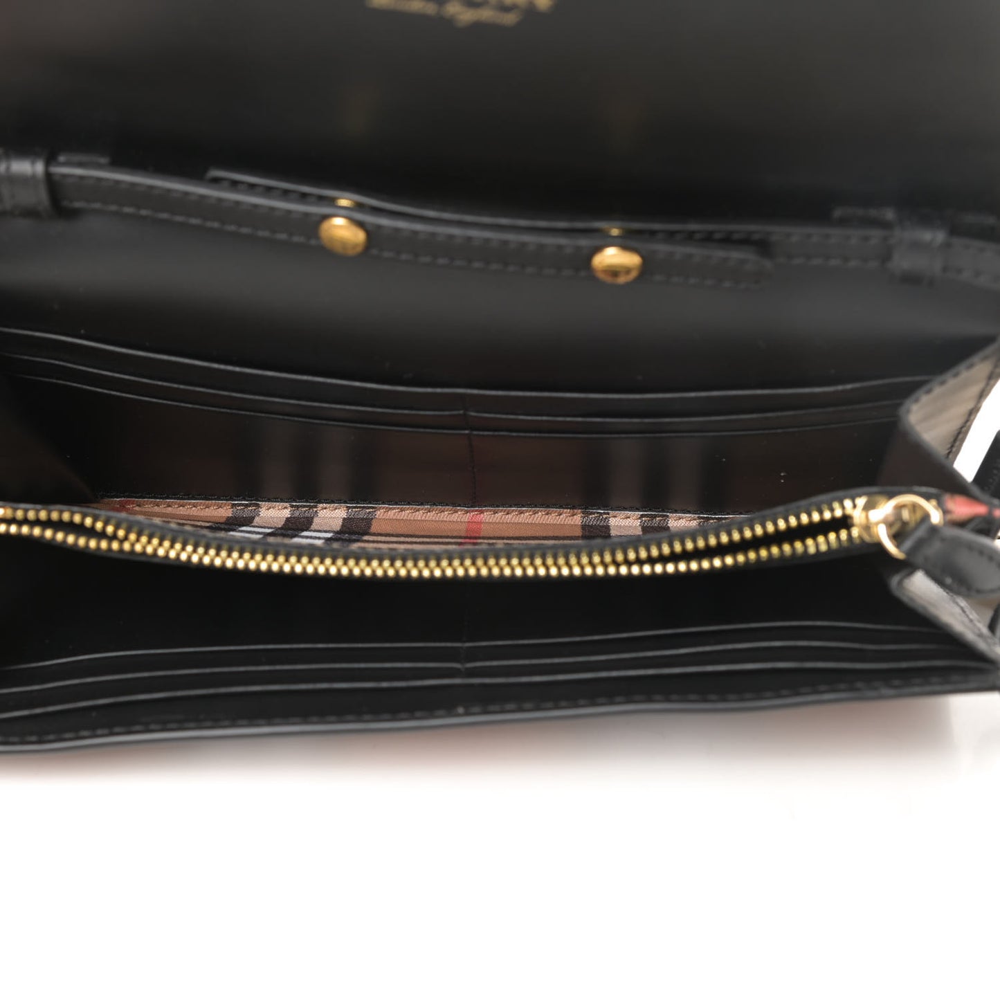 Vintage Check Henley Wallet On Chain Black