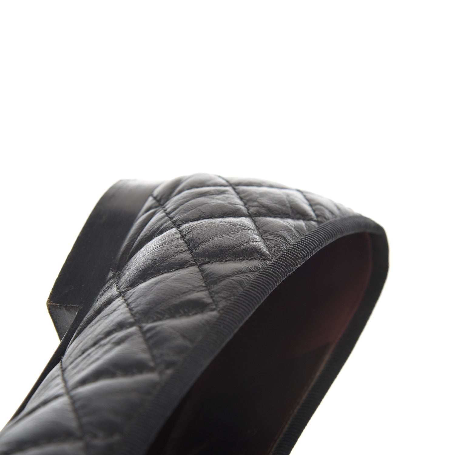Chanel Aged Calfskin Quilted CC Cap Toe Ballerina Flats 38.5 Black 16 of 20