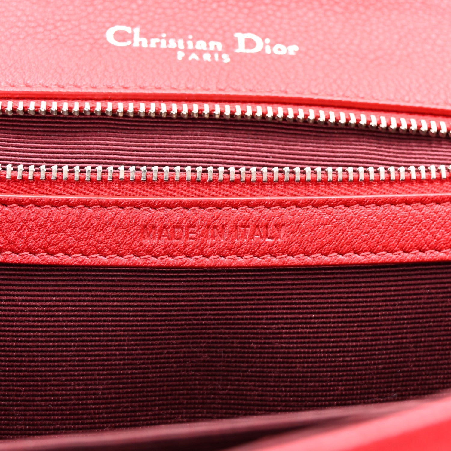 Christian Dior Grained Calfskin Medium Diorama Flap Bag Red 7 of 10
