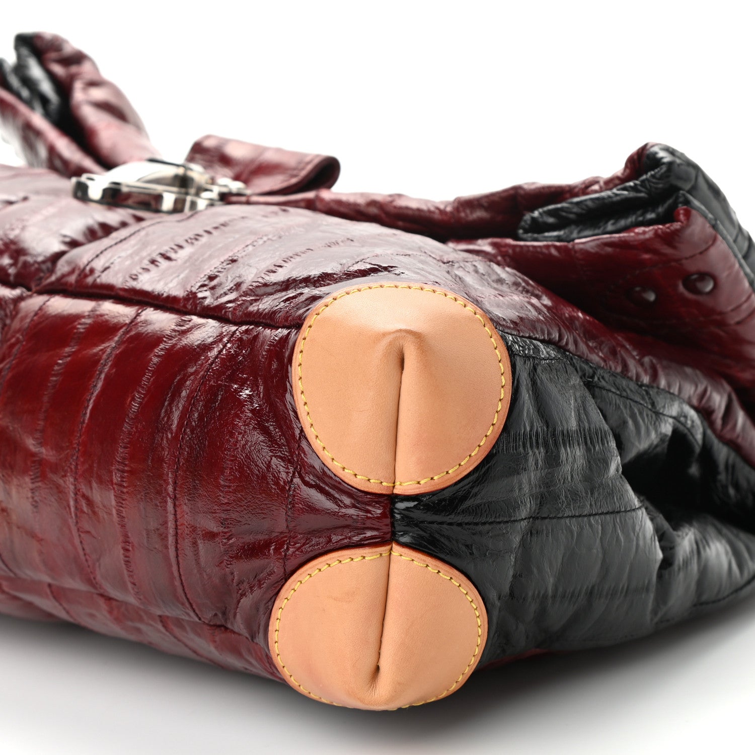 Louis Vuitton Eelskin Cloud Clutch GM Burgundy 9 of 10