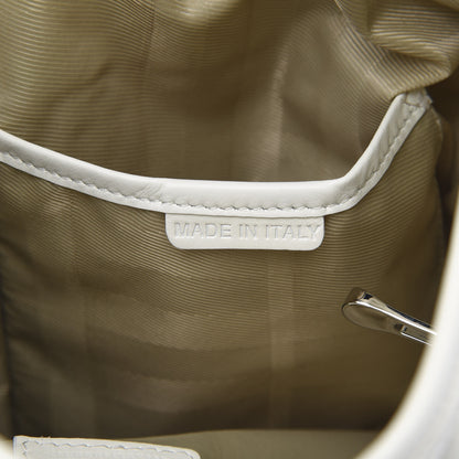 Burberry Calfskin Quilted Brook Hobo White 7 of 14