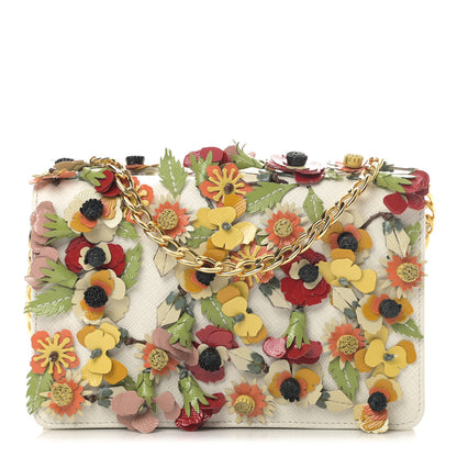 Prada Saffiano Floral Applique Crossbody Talco 1 of 7