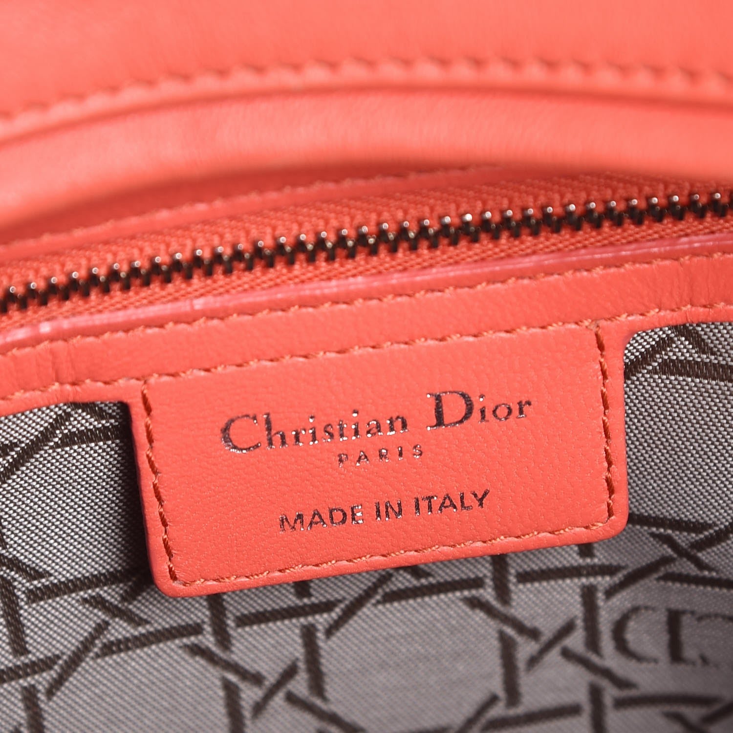 Christian Dior Lambskin Cannage Large Lady Dior Coral 7 of 8