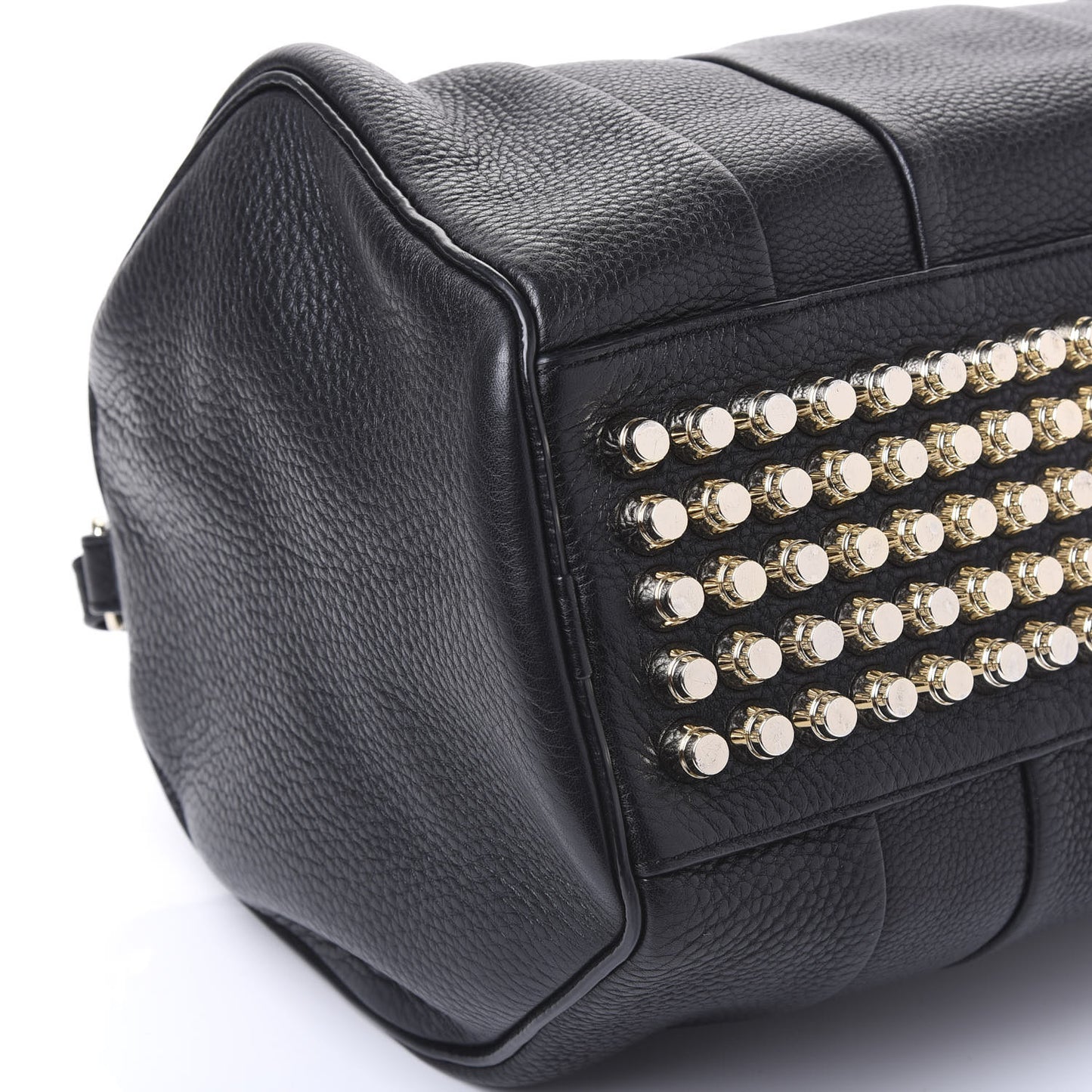 Pebbled Lambskin Rocco Black Pale Gold Hardware