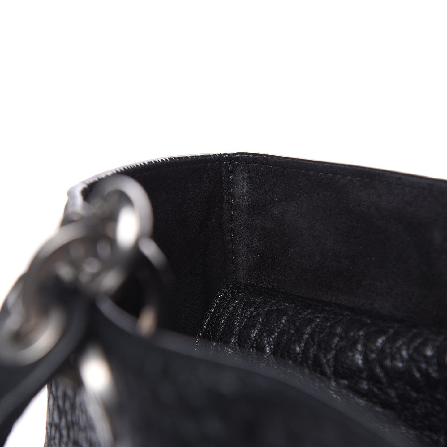 Canyon Grained Lambskin Large Lady Dior Black