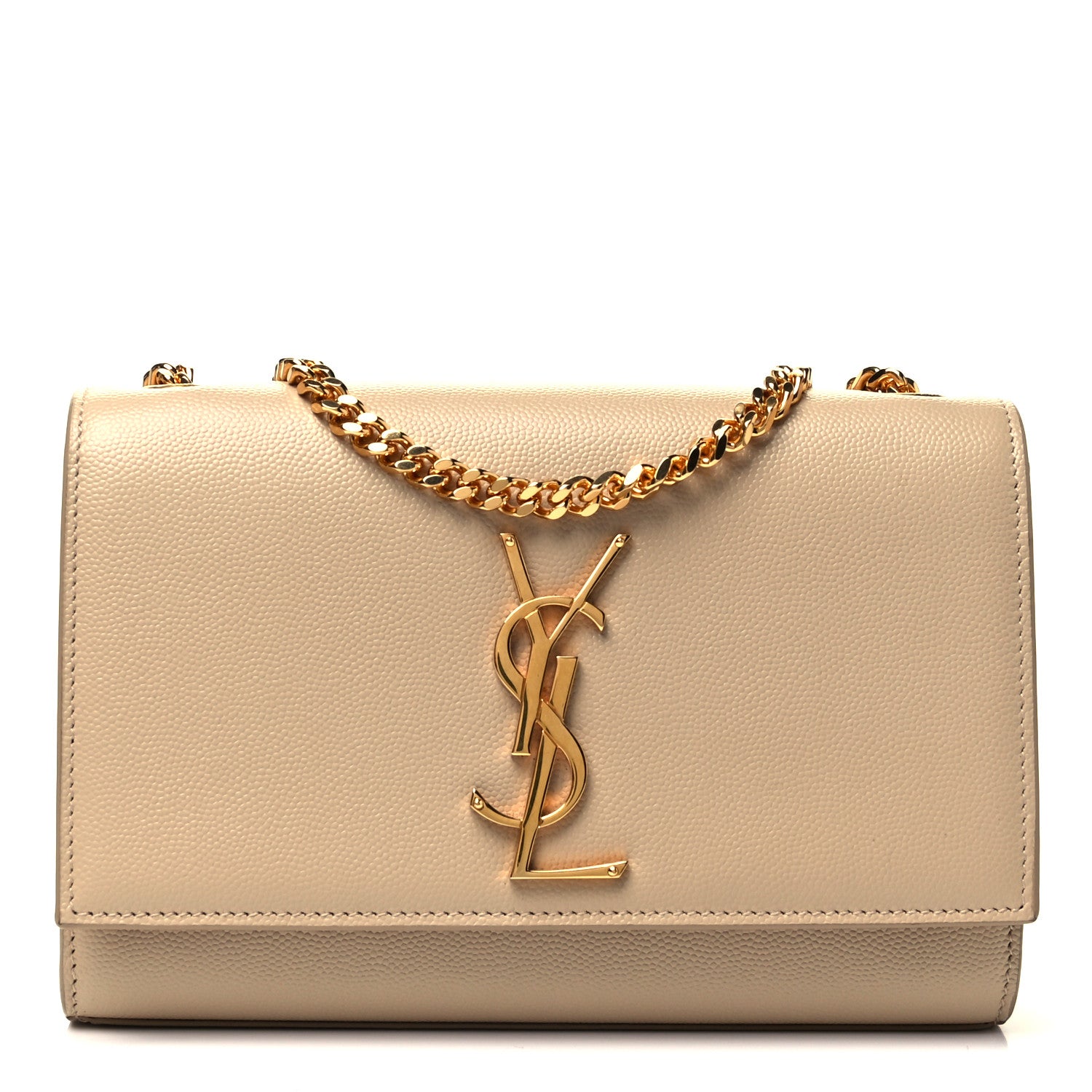 Saint Laurent Grain De Poudre Small Monogram Kate Satchel Dark Beige 1 of 8
