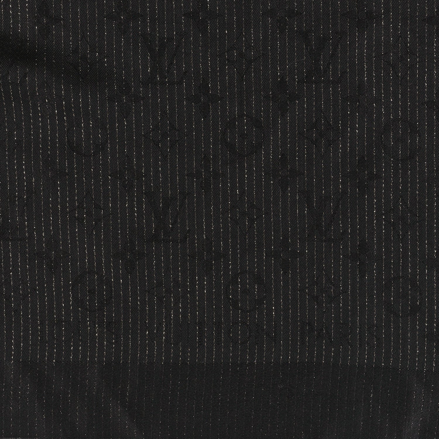 Louis Vuitton Wool Silk Monogram Glimmer Shawl Black 2 of 3
