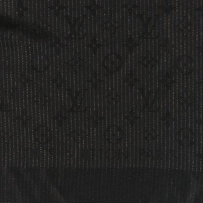 Louis Vuitton Wool Silk Monogram Glimmer Shawl Black 2 of 3